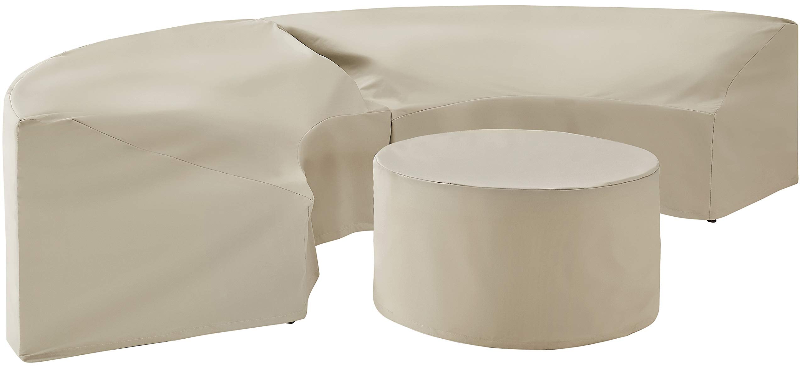 Crosley Furniture Patio Furniture Covers, Waterproof 3-Piece Cover Set for Round Outdoor Sectional, Tan