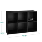 Best Choice Products 6-Cube Storage Organizer, 13.5In Shelf Opening, Bookcase, Display Shelf, Customizable W/ 3 Removable Back Panels – Light Oak