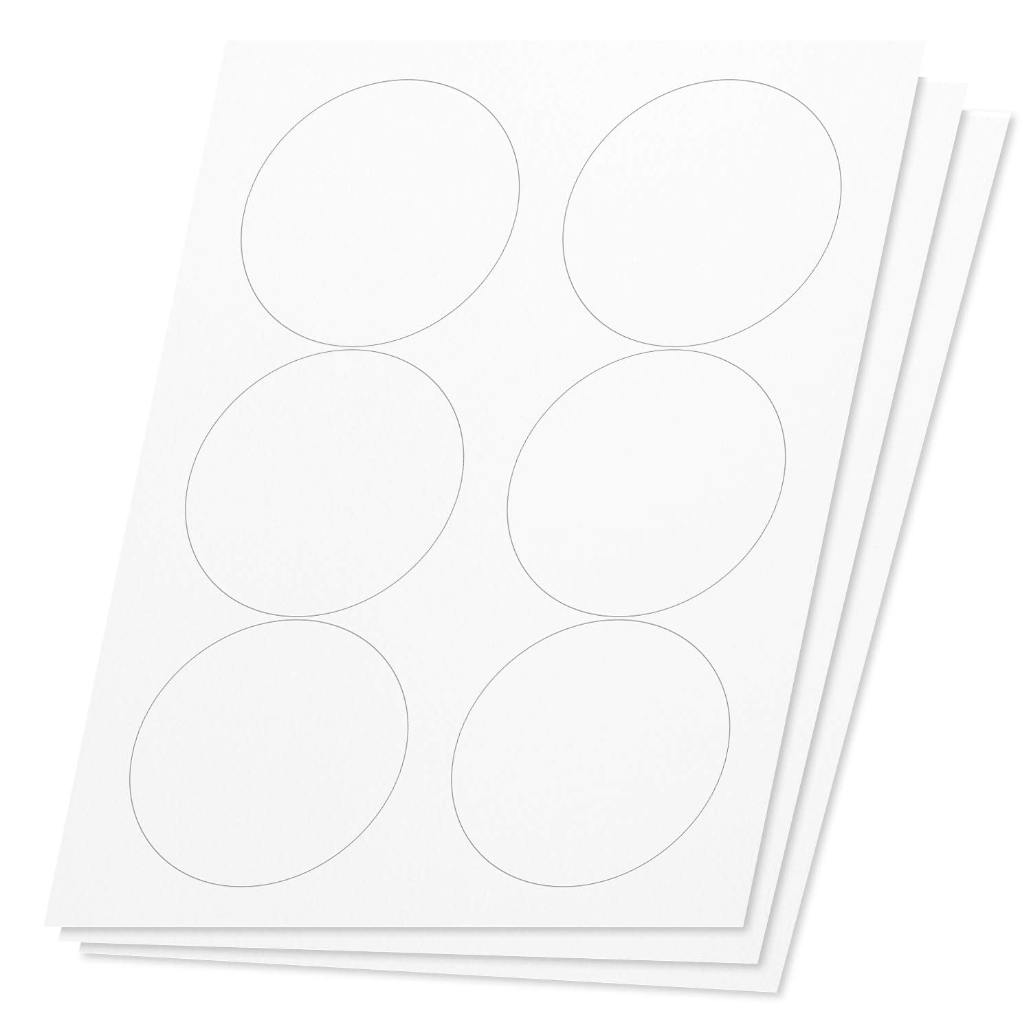 Officesmartlabels Round Circle Dot 3-1/3 Diameter Labels For Laser & Inkjet Printers, 3.33 Inch, 6 Per Sheet, White, 900 Labels,