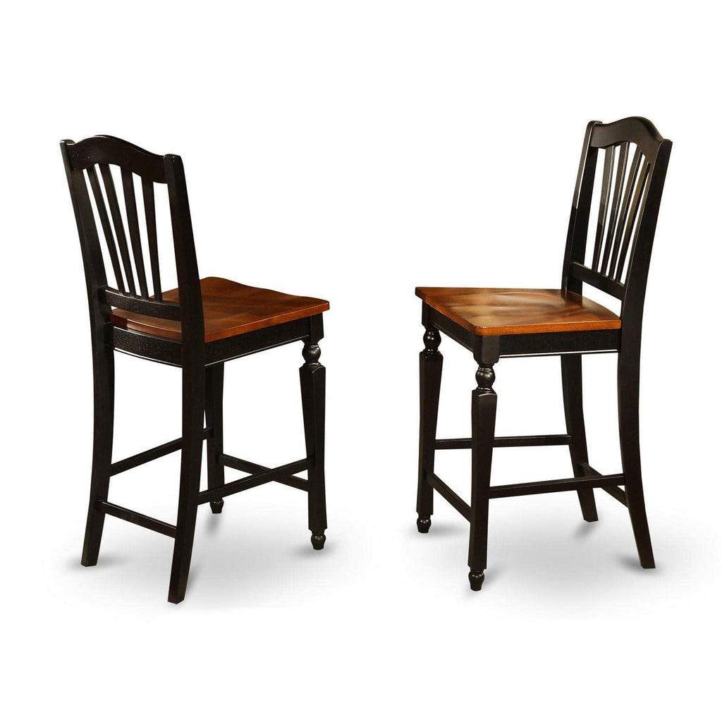 East West Furniture Edch3-Blk-W 3 Pc Dining Counter Height Set - High Top Table And 2 Counter Height Stool.