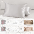 Promeed 23 Momme Kids Silk Pillowcase 2 Pack With Free Laundry Bag, Natural Grade 6A+ Mulberry Silk Travel Toddler Pillow Case S