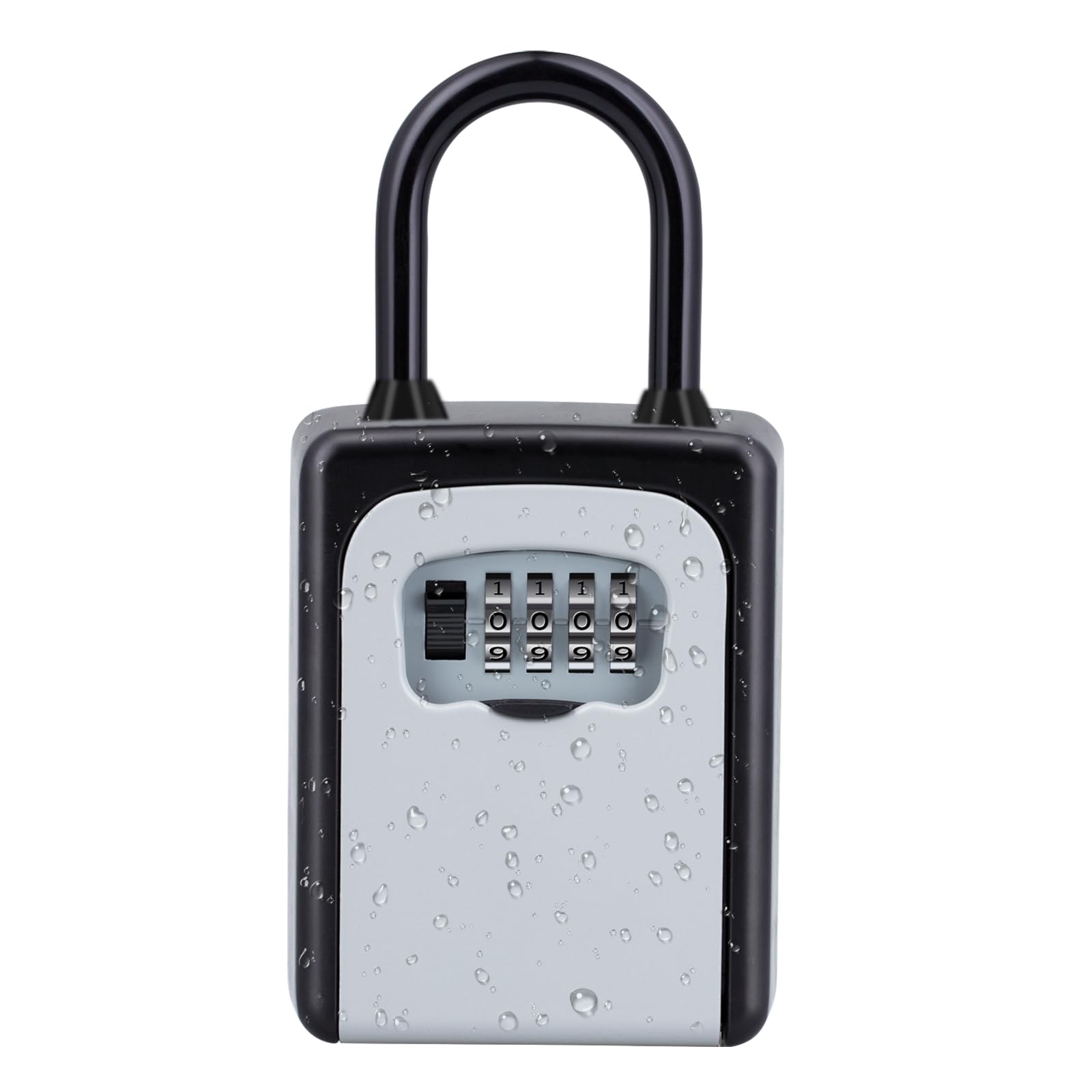 Zhege Key Lock Box, 4 Digit Combination Key Storage Lock Box With Resettable Code, Portable Key Safe Box For Door Knob, Realtors