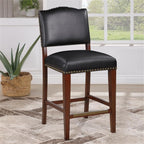 Comfort Pointe Denver Stationary 26" H Faux Leather Counter Stool in Brown