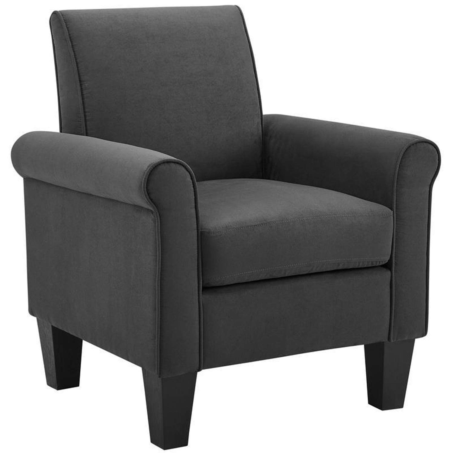 Lilola Home Angelo Dark Gray Microfiber Fabric Armchair