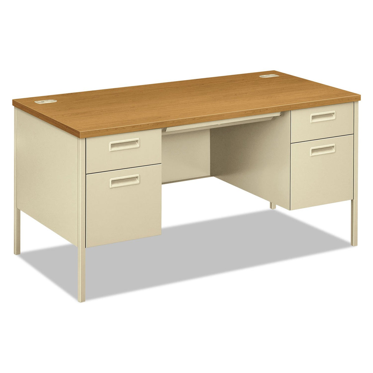 Hon P3262Cl Metro Classic Double Pedestal Desk, 60W X 30D X 29 1/2H, Harvest/Putty