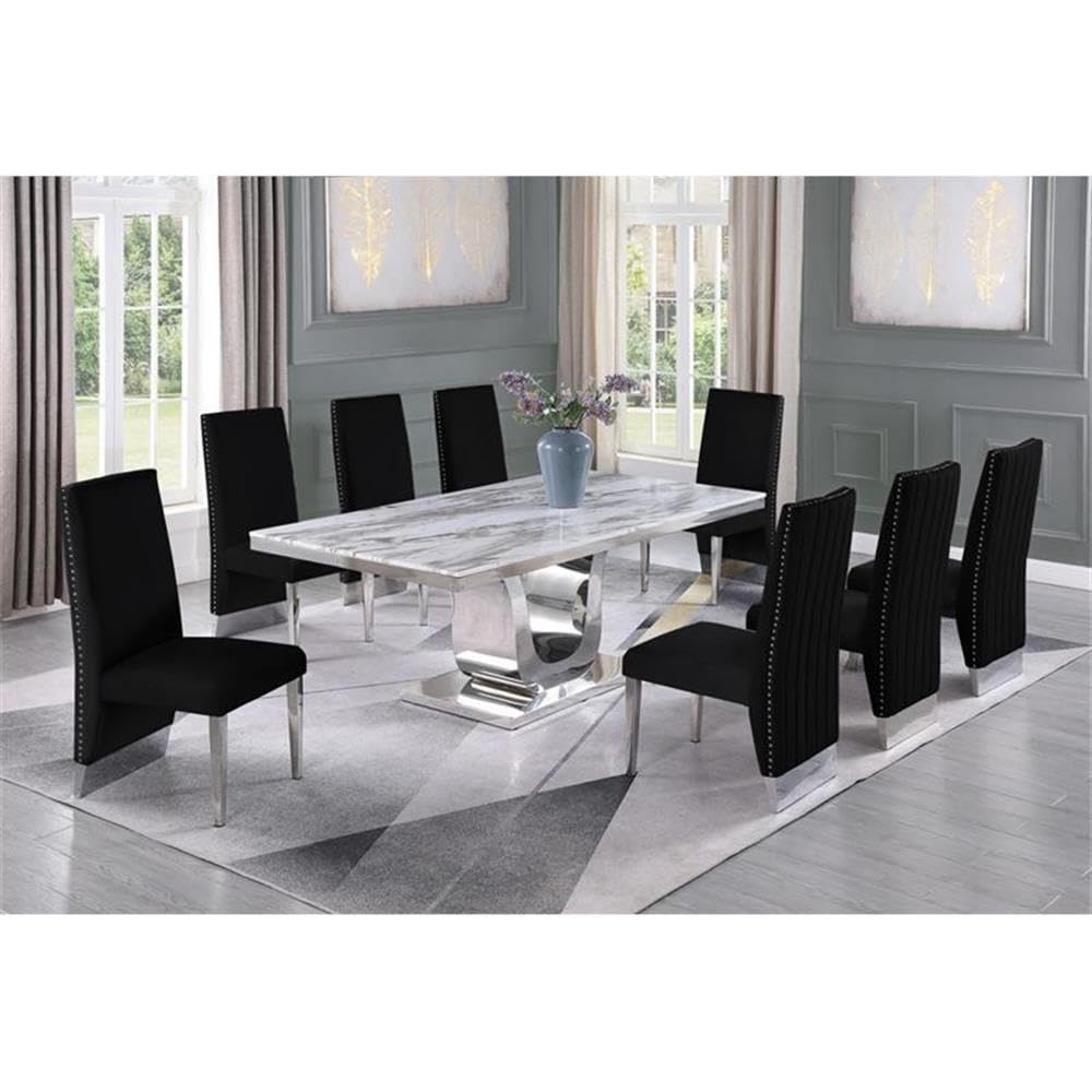 Best Quality Furniture D13-8Sc166 Dining Set, Black