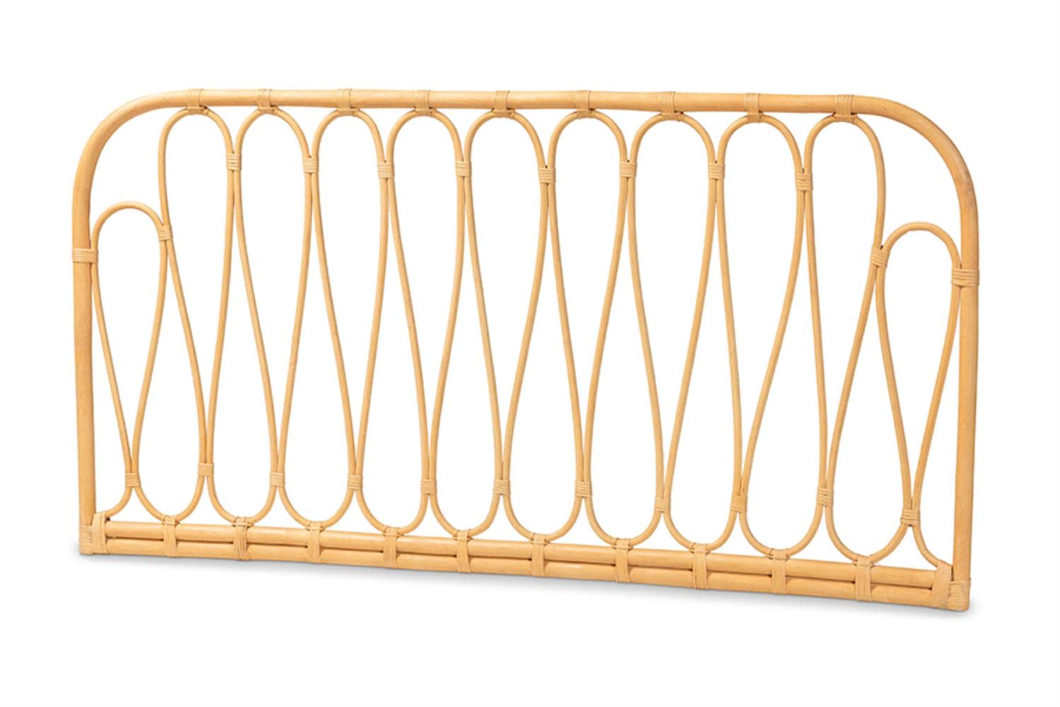 Baxton Studio Carrick Modern Brown Rattan Queen Size Wall-Mount Headboard