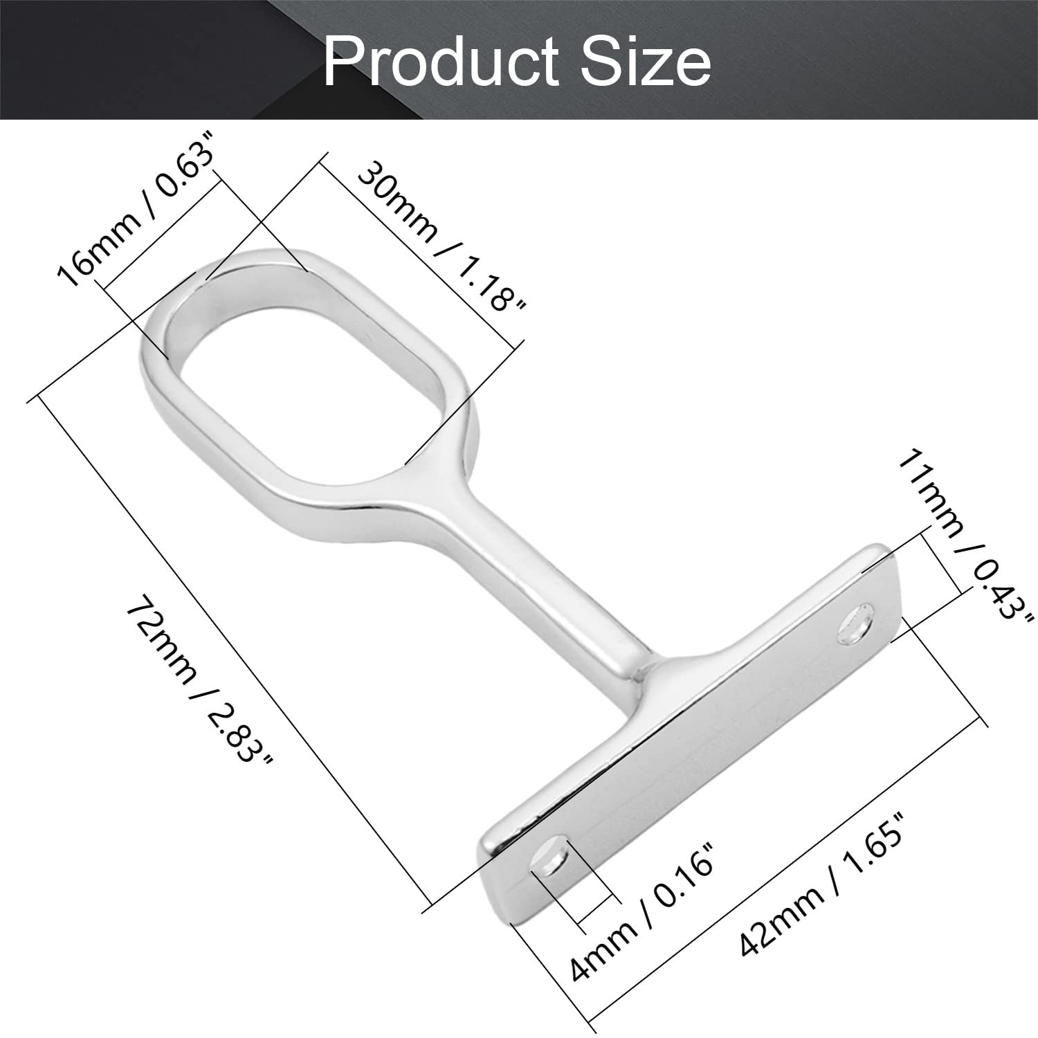 Mromax 10Pcs 0.63' X 1.18'(Wxl) Oval Closet Rod Support Zinc Alloy Middle Mounting Bracket With Installation Screws Electropla