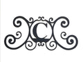 Bookishbunny Monogram Initial Letter A-Z Wrought Iron Metal Scrolled Door Wall Decoration Plaque Art, 24 x 11 inch 2mm Thick (C)