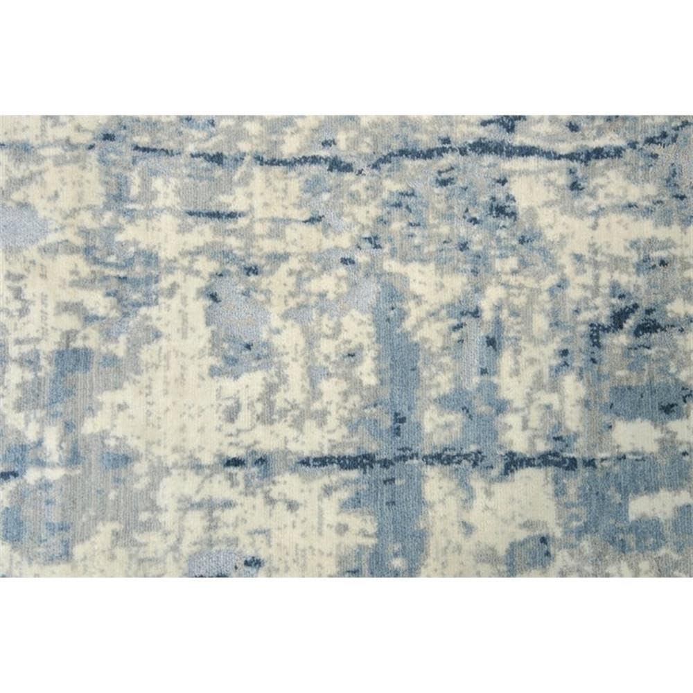 Rizzy Home Alora Decor Essential 2'6" X 10' Abstract Blue/Ivory Hybrid Area Rug