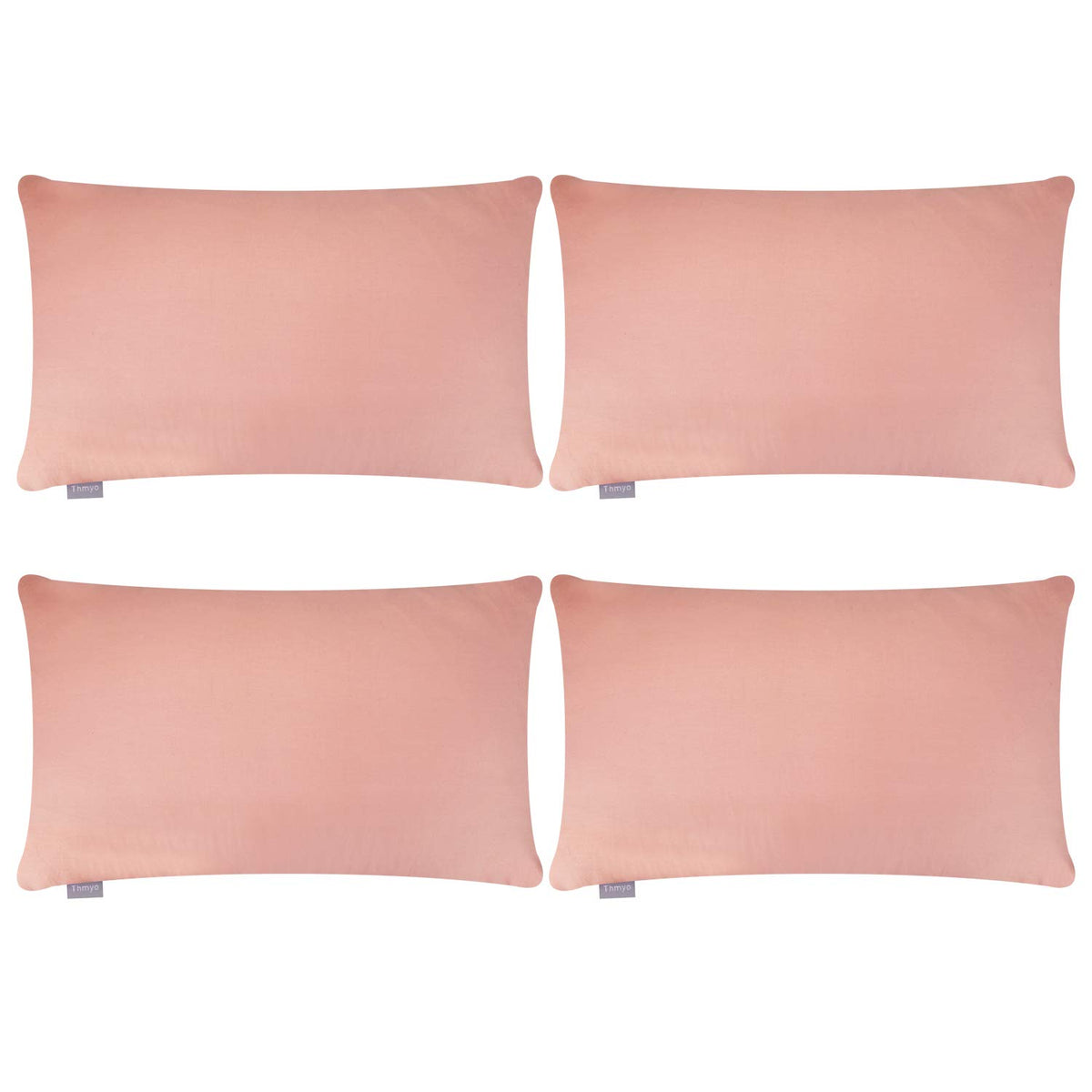 4-Pack 100% Cotton Lumbar Comfortable Solid Decorative Throw Pillow Case,Thmyo Rectangle Cushion Cover Pillowcase Sublimation Bl