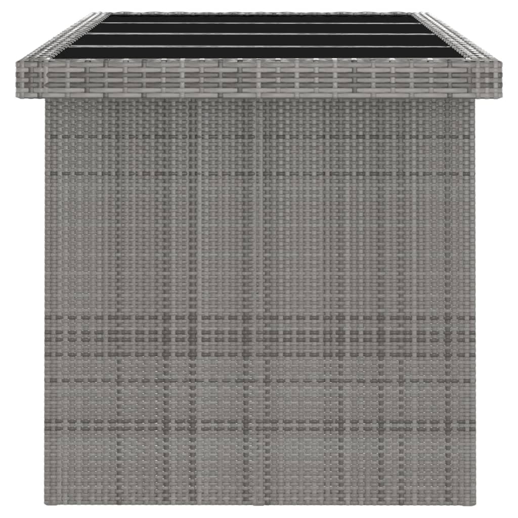 vidaXL Patio Dining Set 7 Piece, Outdoor Dining Set for 6, Table and Chair with Cushions, Dining Chair, Farmhouse Style, Poly Rattan Gray