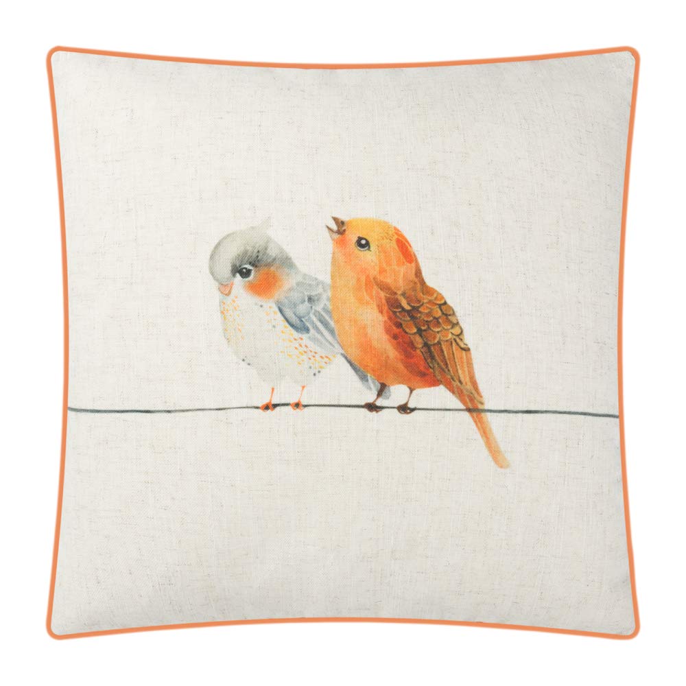 Oiseauvoler Cute Birds Series Throw Pillow Cover Decorative Pillowcase Cushion Case Shell Linen Couch Bed Home Decor 18 X 18 Inc