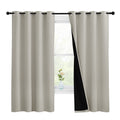 Nicetown Natural 100% Blackout Lined Curtains, 2 Thick Layers Completely Blackout Window Treatment Thermal Insulated Drapes For
