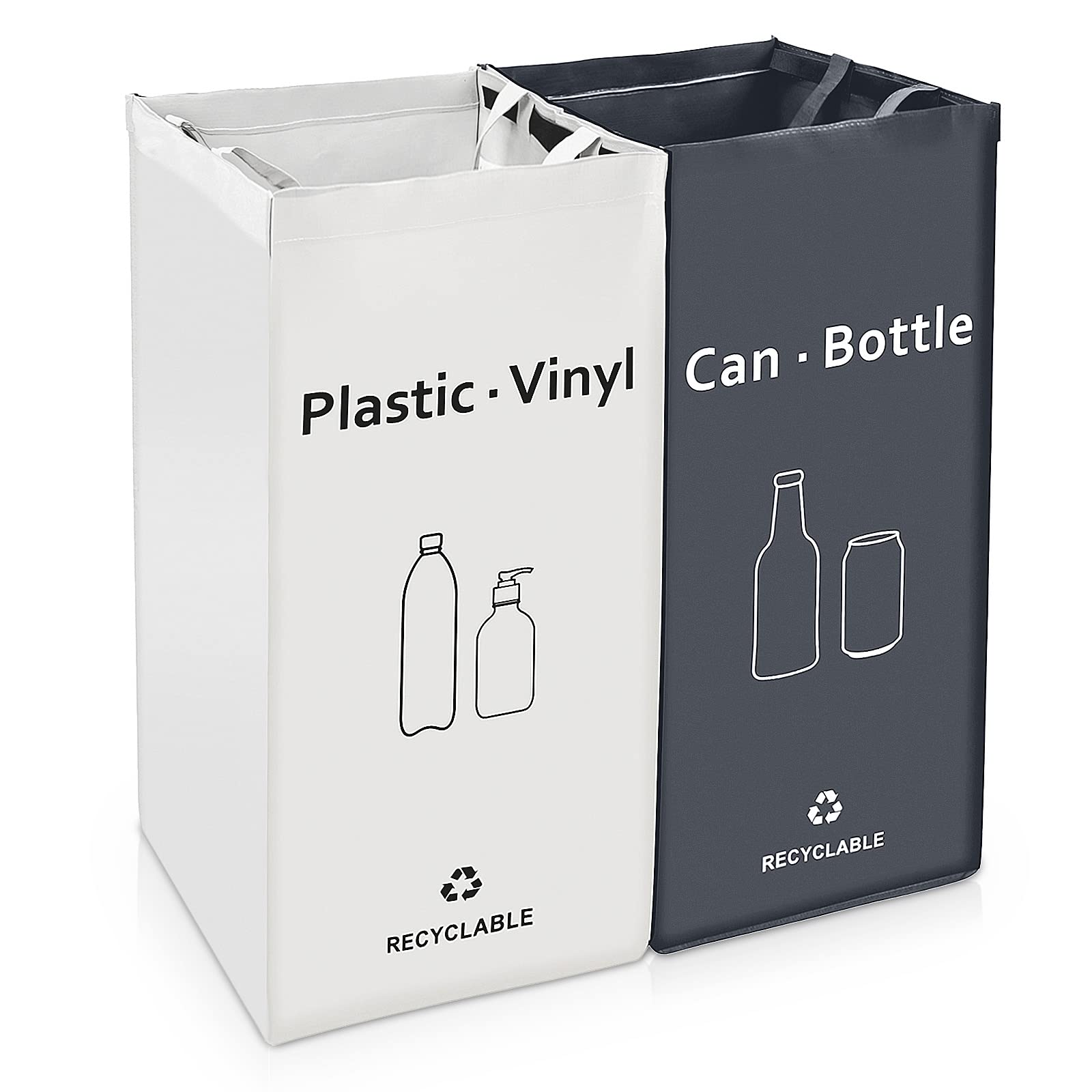 JIALAI HOME Separate Recycling Waste Bin Bags, Recycle Bins for Kitchen Home - 28 Gallon Trash Bin, Recyclable Waste Trash Sorti