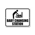 Honey Dew Gifts Restroom Sign, Baby Changing Station 9 inch by 12 inch Metal Aluminum Baby Changing Station Sign for Business, M