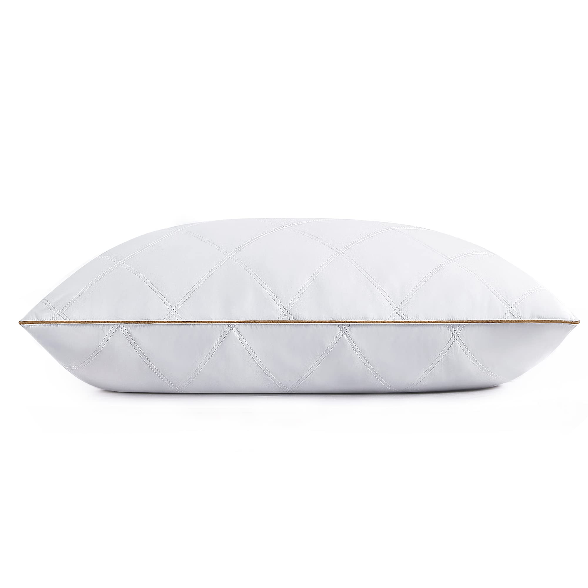 Puredown Goose Feathers And Down Pillow With Diamond Quilting Breathable Downproof Cover, Pack Of 1, King Size