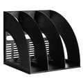 Sayeec Desk Organizer File Magazine Storage Holder With 3 Vertical Compartments Rack Magazine Divider For Office Organization Ho