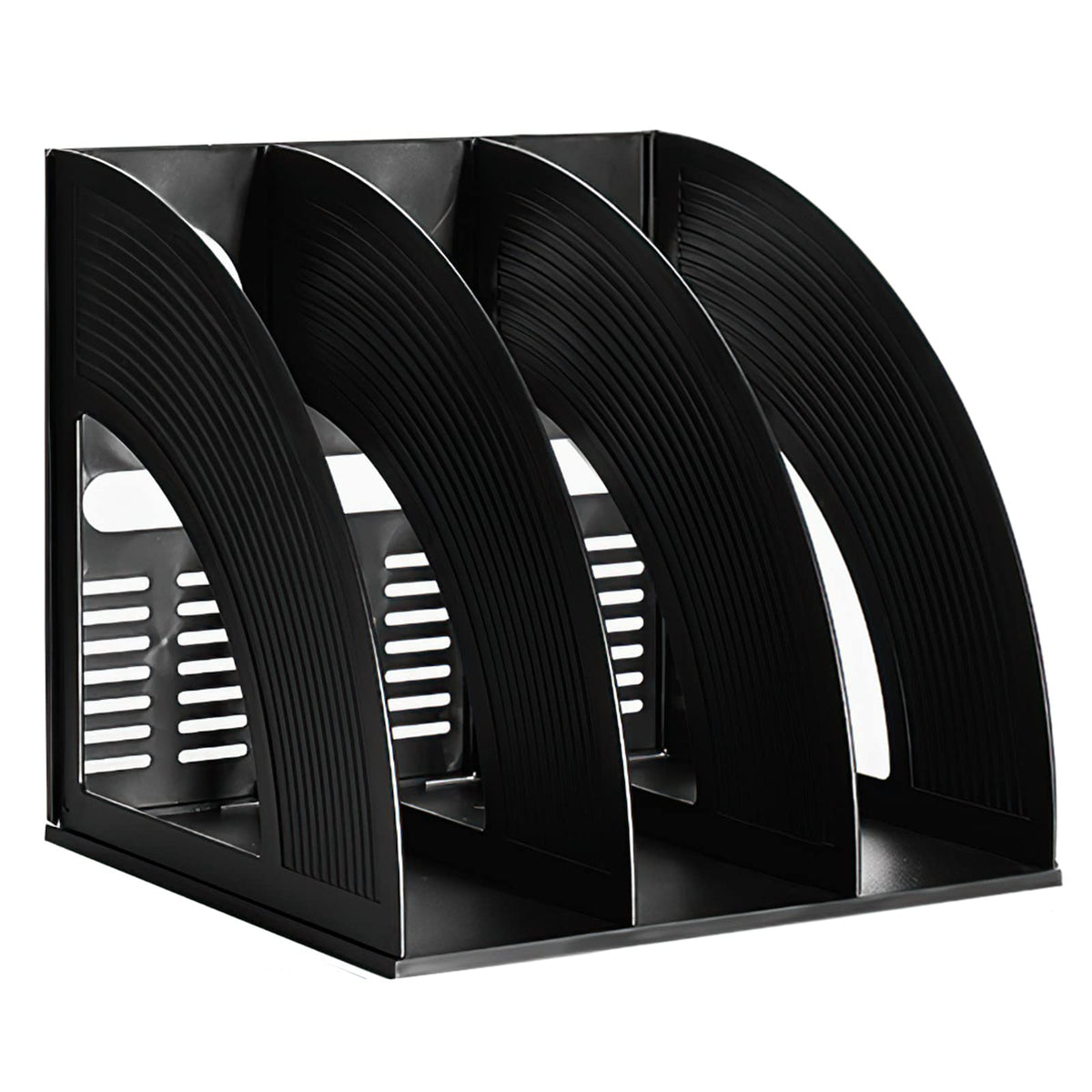 Sayeec Desk Organizer File Magazine Storage Holder With 3 Vertical Compartments Rack Magazine Divider For Office Organization Ho