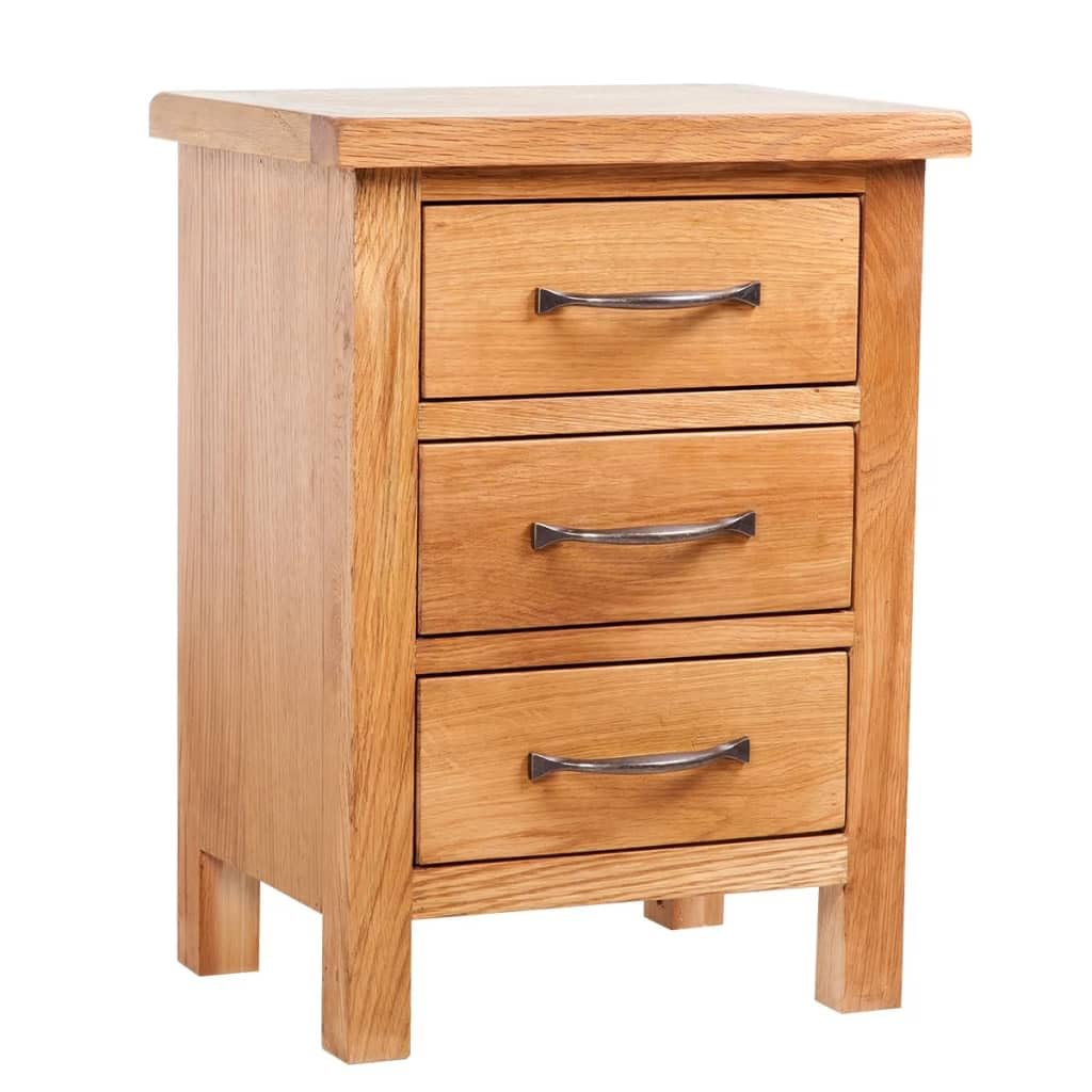 vidaXL Nightstands 2 pcs 15.8&quot;x11.8&quot;x21.3&quot; Solid Oak Wood