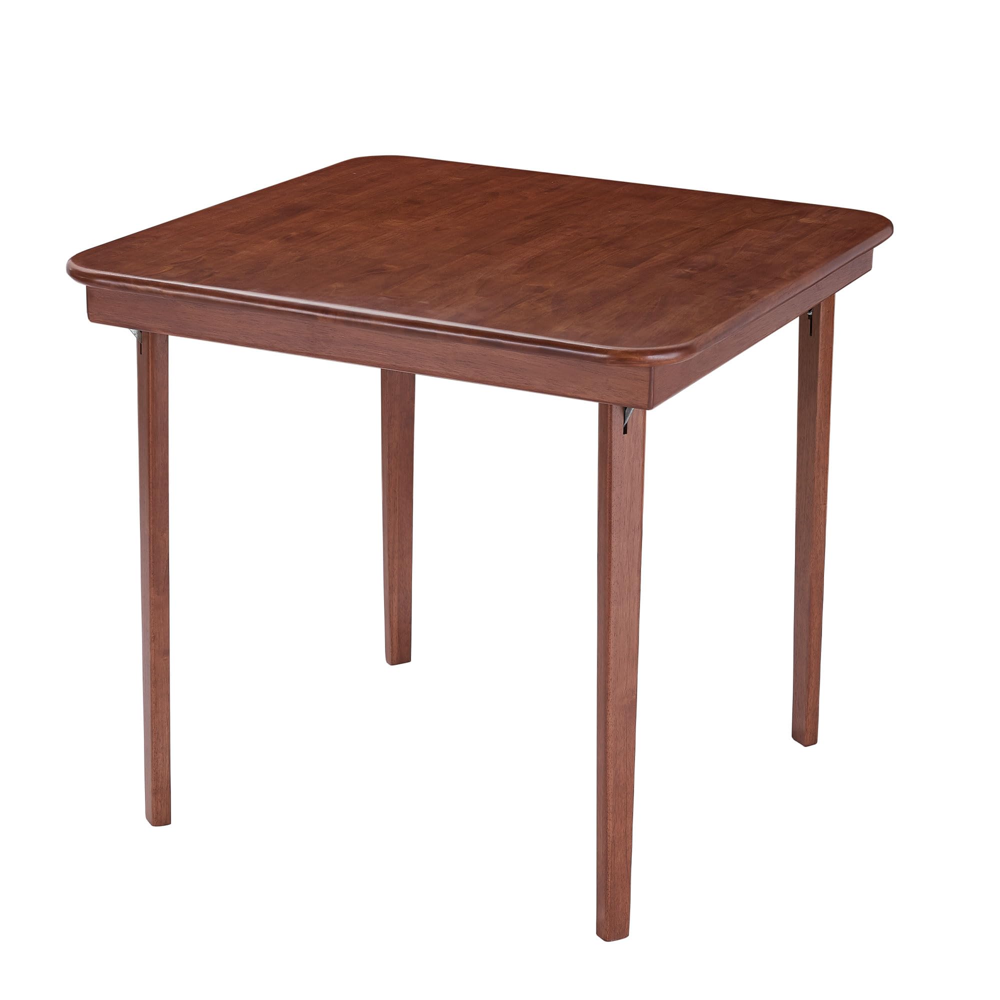 Meco Stakmore Classic Straight Edge Solid Wood Folding Card Table, Cherry Frame