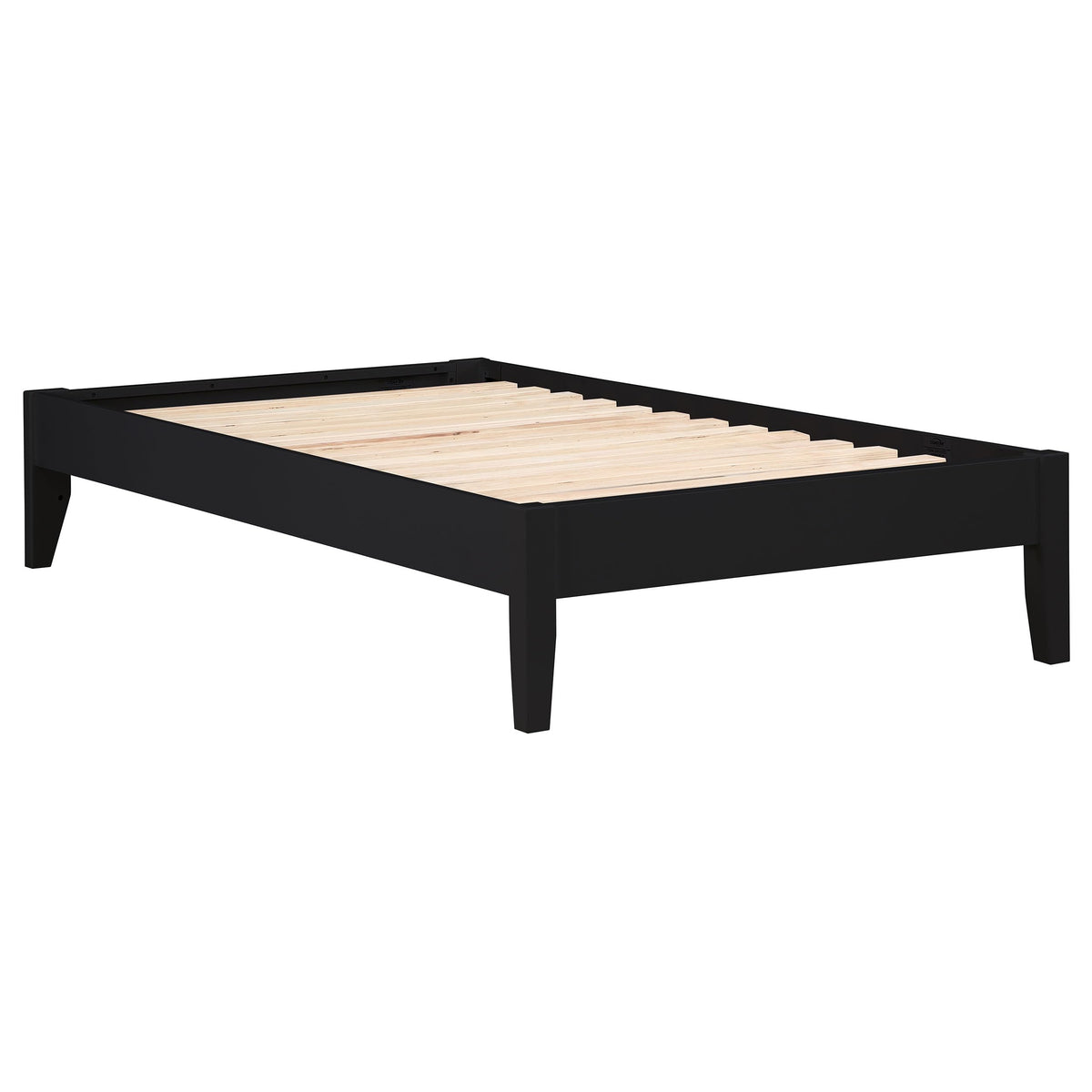 Coaster Home Furnishings Hounslow Contemporary Twin Size Pine Wood Platform Bed Frame Headboard Compatible Bed Base Black 306129T