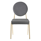 Modway Craft Performance Velvet Upholstered Side Dining Chair in Gold Gray