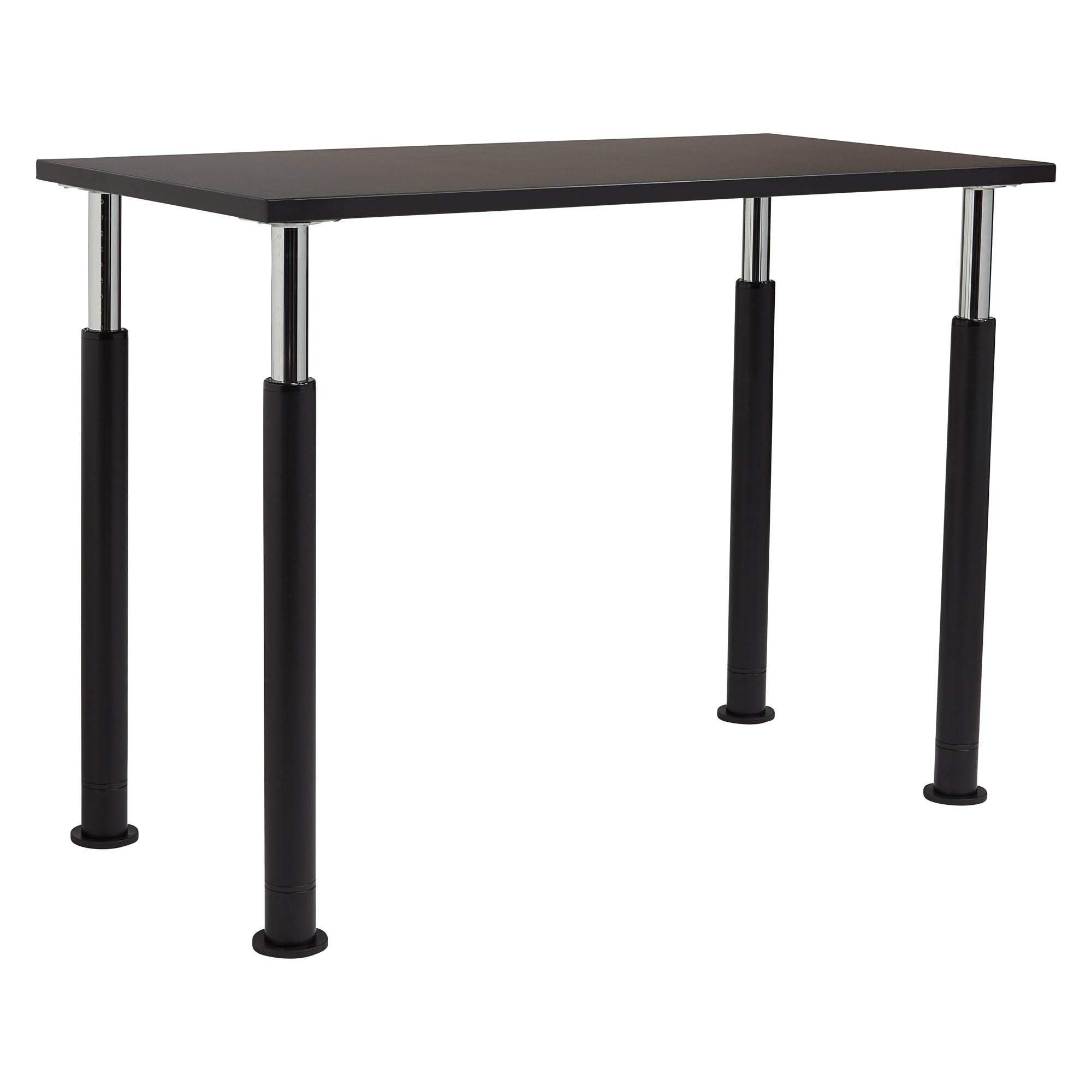 National Public Seating 48&quot; L x 24&quot; W Designer Height Adjustable School Science Lab Utility Table with Chemical Resistant Top - Black