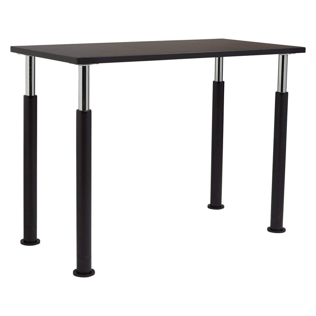 National Public Seating 48" L x 24" W Designer Height Adjustable School Science Lab Utility Table with Chemical Resistant Top - Black