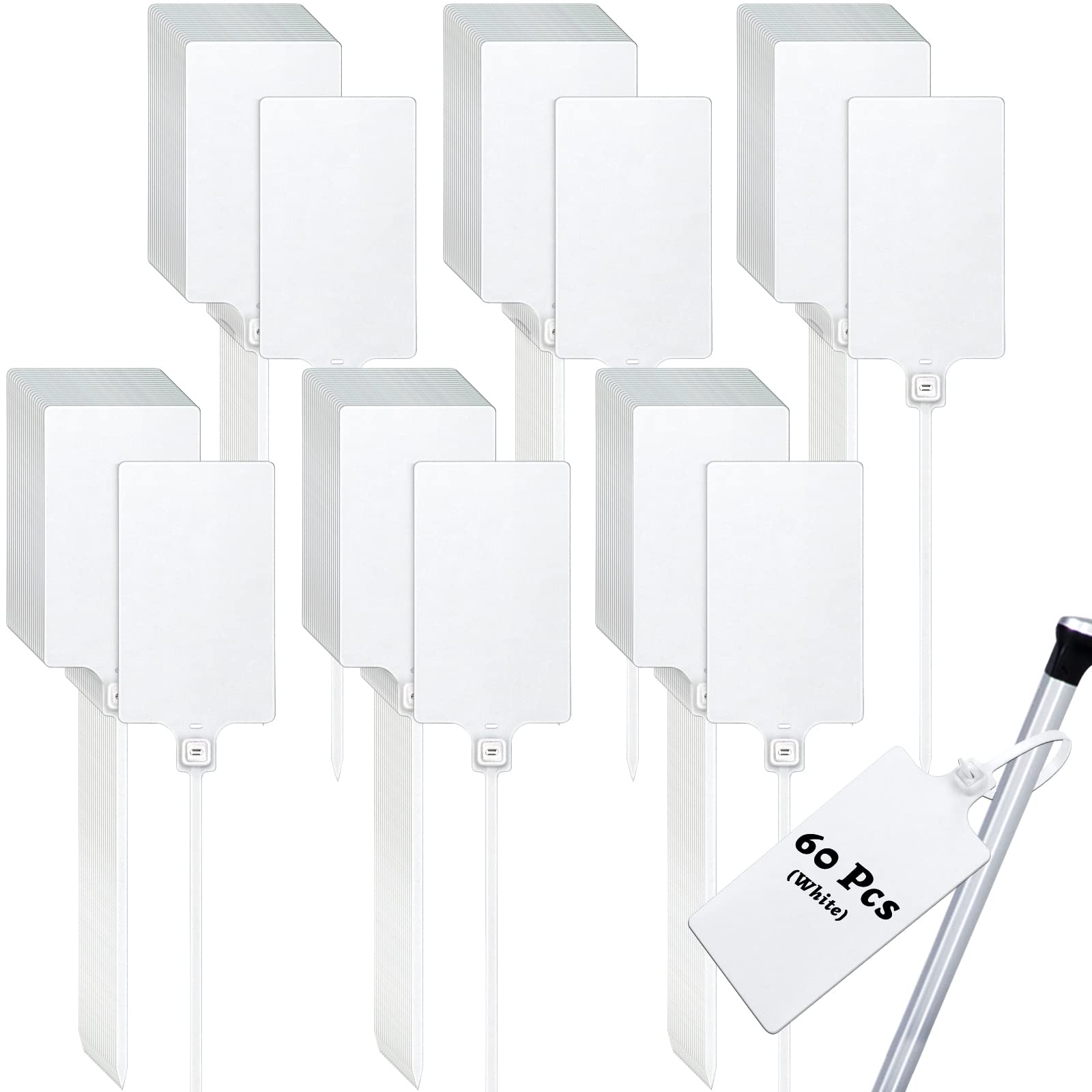 Leonbach 60 Pcs Plastic Shipping Tags,Large Waterproof Shipping Tags Big Self Locking Seal Tags Zip Tie Label Hang Tags For Logi