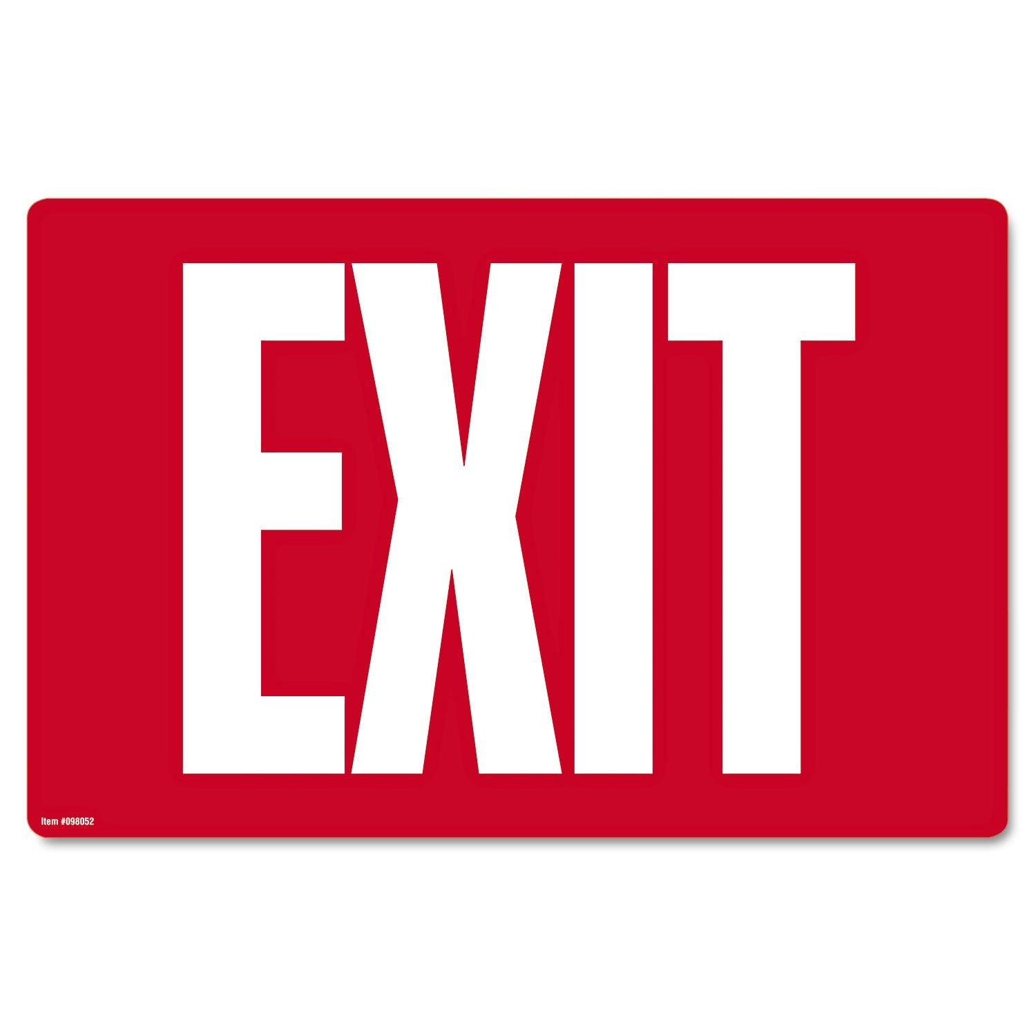 Cosco Glow In Dark Sign, Exit, 8' X 12' (098052), Red