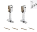 Oval Swivel Retractable Wardrobe Bracket with a Diameter of 16 mm, Ceiling Mounted Tracking Pole Support Socket 2 Pieces (HalfP