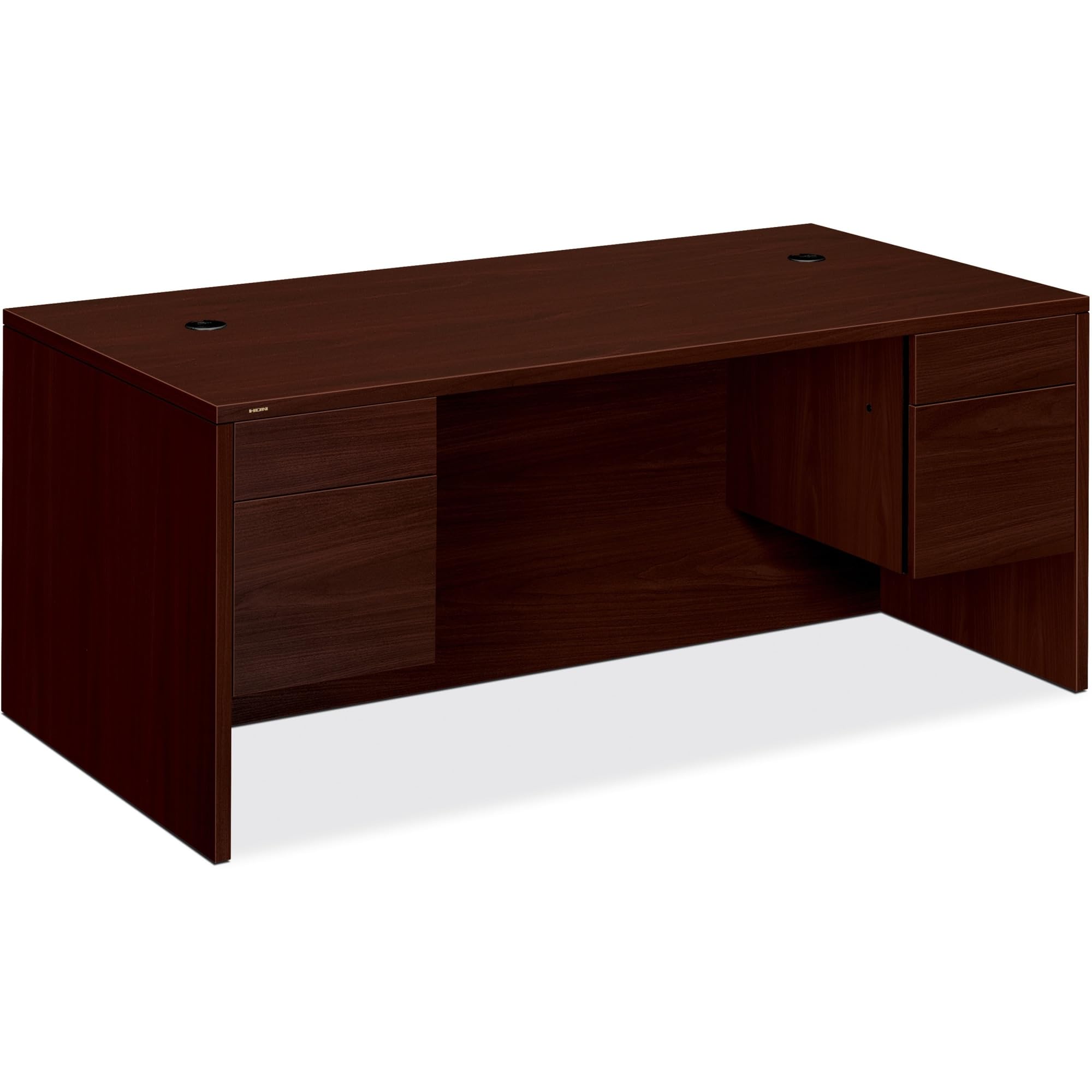HON 10500 Series 72 by 36 by 29-1/2-Inch Double Pedestal Desk Shell, Mahogany