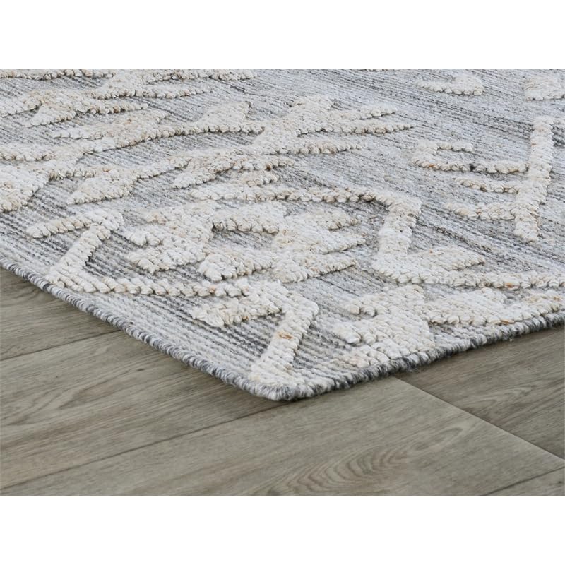 Kosas Home Hoeft 24 X 36 Transitional Polyester Fabric Area Rug In Gray