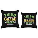 Third Grade Rocks Back To School Teacher Student Kids Throw Pillow