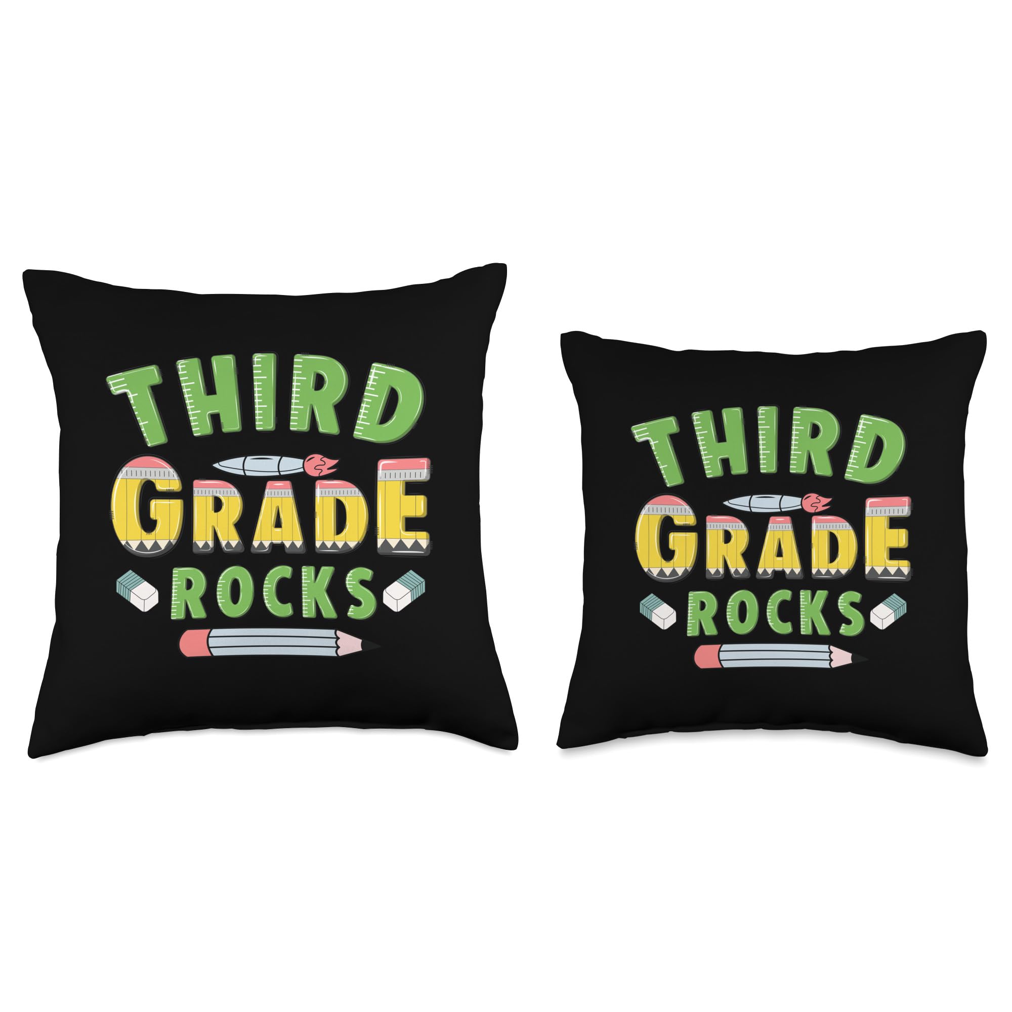 Third Grade Rocks Back To School Teacher Student Kids Throw Pillow