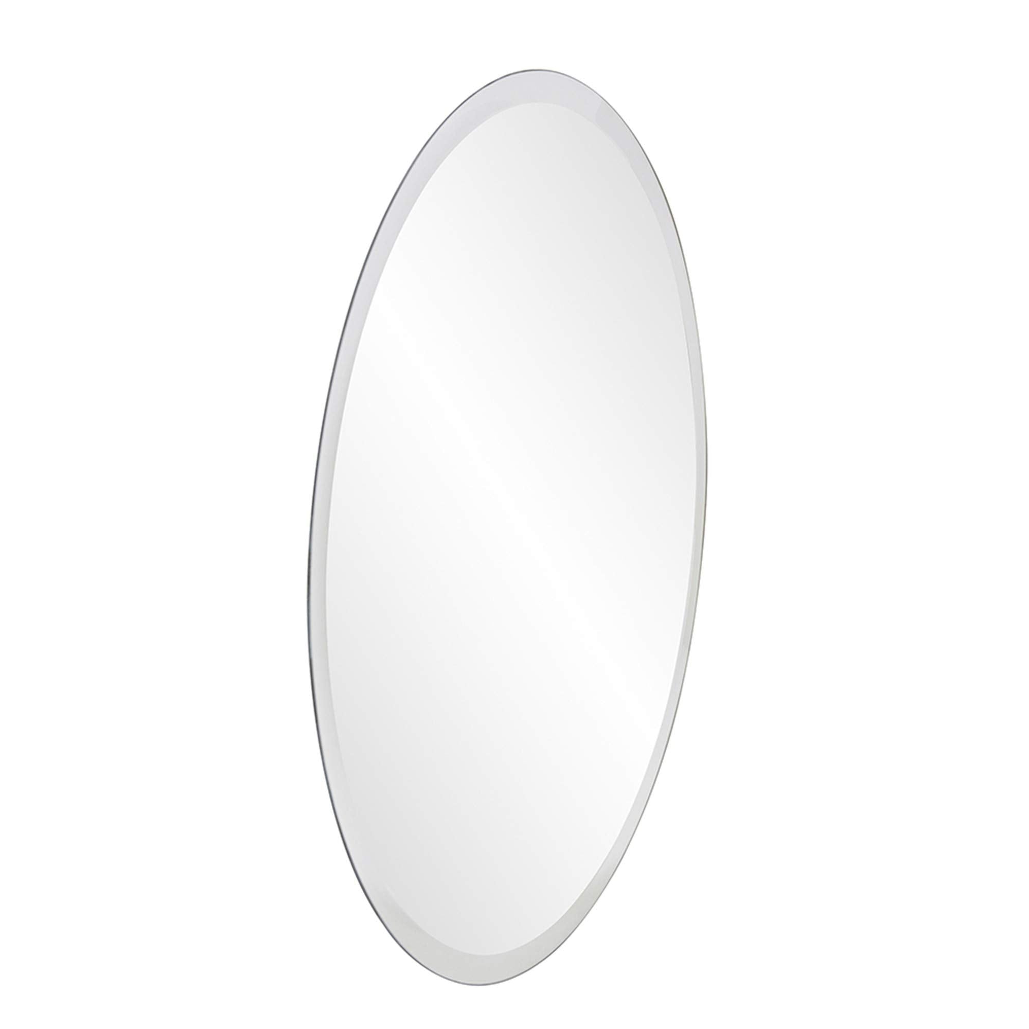 HomeRoots 28' X 28' Minimalist Round Mirror with Beveled Edge