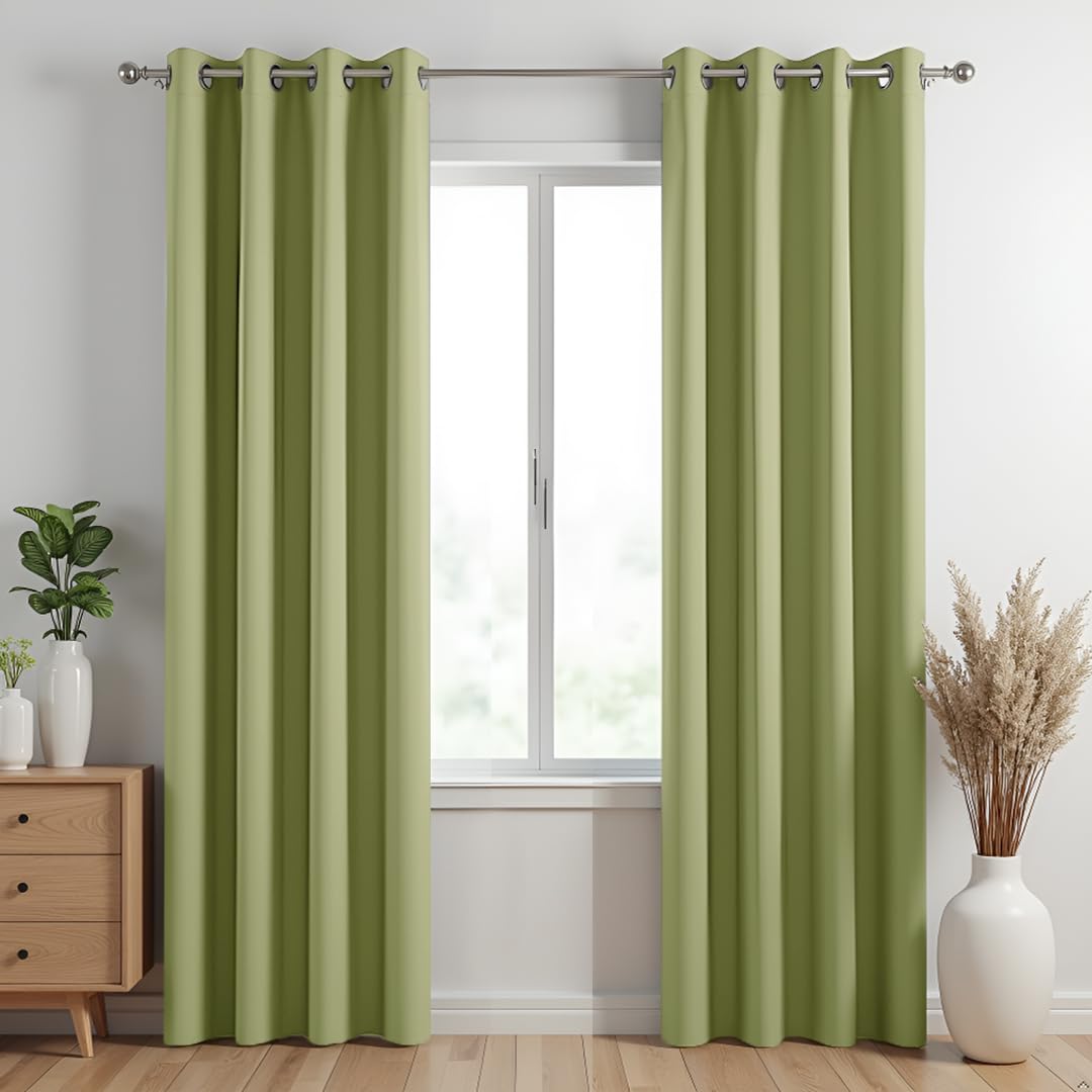 Homemonde Blackout Long Door 8 Feet Opaque Curtains 71% Room Darkening Heavy Curtain Set Of 2, Thermal Insulation, Noise Reduced