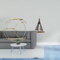 Enakshi Modern Multifunctional Wall Mounted Shelf With Sailing Boat Statue Decorative Art Figurine For Collectibles Trophy And L