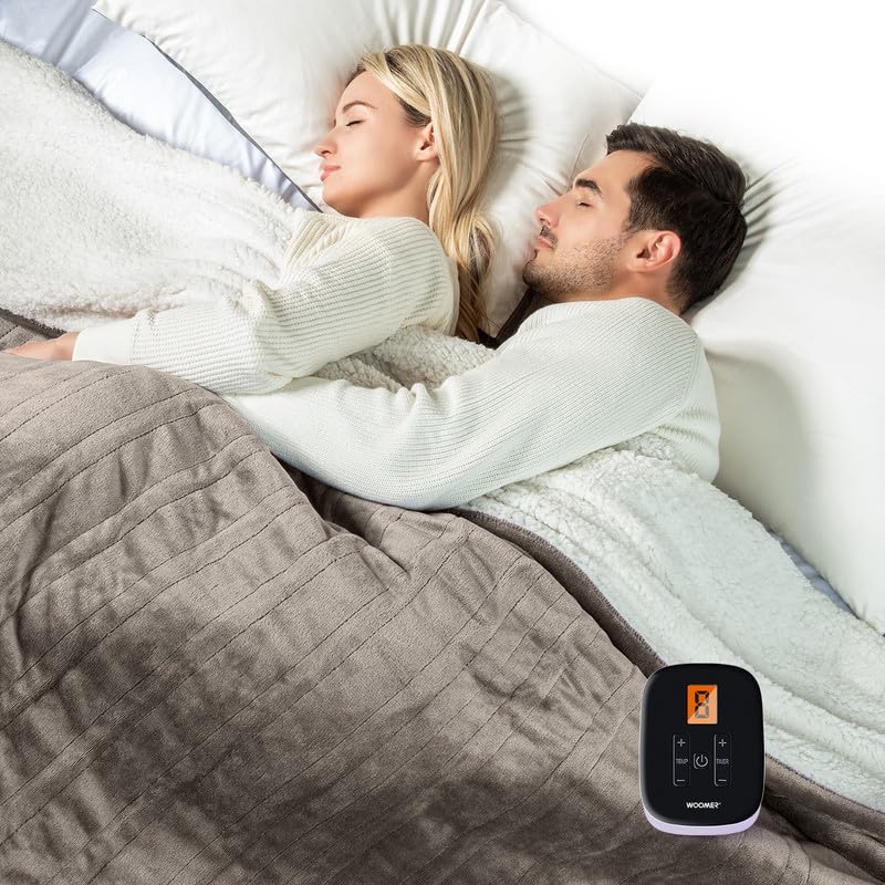 Woomer Heated Blanket Full Size 77'X 84' Soft Flannel Fast Heating Blanket With Multi-Color Option, 10 Heating Levels & 0.5-12