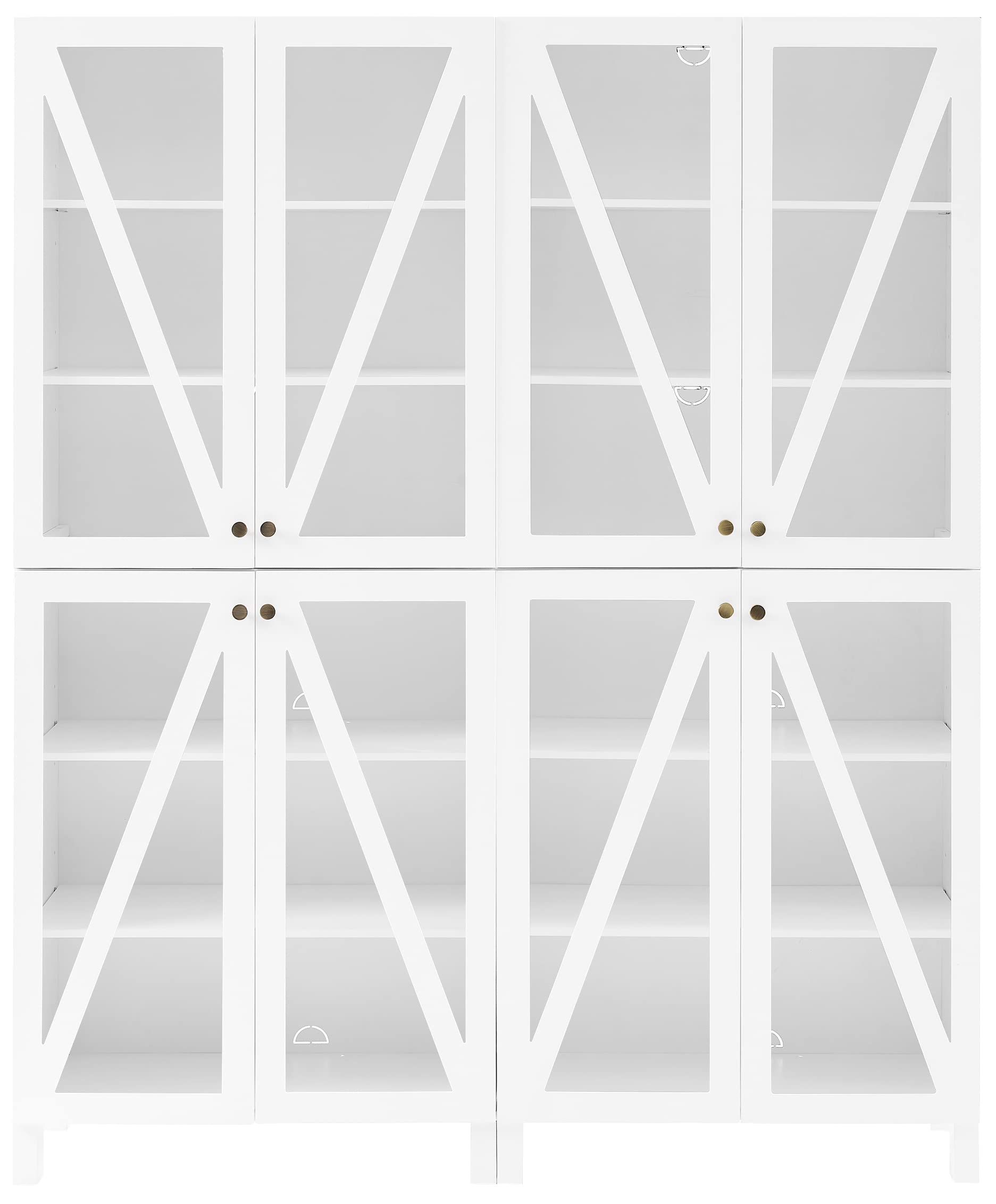 Crosley Furniture Cassai 2-Piece Pantry Storage Cabinet Set With Shelves, Kitchen, Dining, Or Laundry Room, White