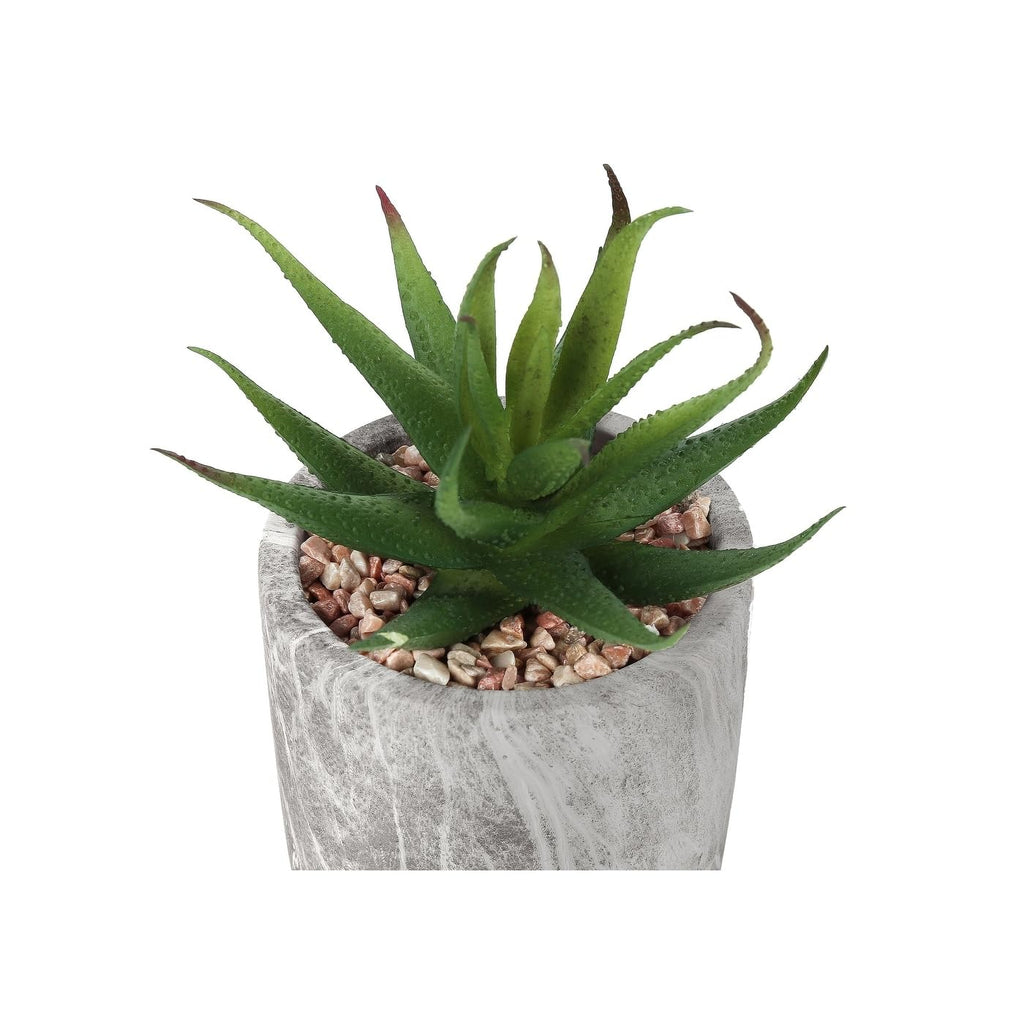 Monarch Specialties I 9586 Artificial Plant, 6' Tall, Succulent, Indoor, Faux, Fake, Table, Greenery, Potted, Set of 2, Decorative, Green Leaves
