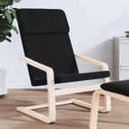 vidaXL Black Fabric Relaxing Chair - Durable Polyester Upholstery with Solid Birch Wood Frame for Stability - Comfortable Thick Padding - Ideal for Home, Office and Restaurant use