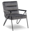 Mcombo Modern Accent Chair, Velvet Club Chair, Upholstered Armchair For Small Space, Living Room & Office Reception, Fabric 4747 4750 (Chair, Dark Grey)