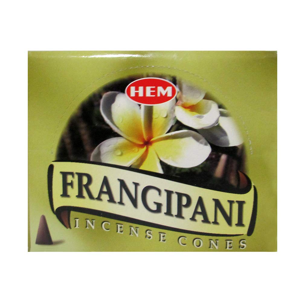 Trumiri Incense Cone Holder Bundle With Hem Firangipani Incense Cones - Pack Of 12 (Approx 120 Cones)