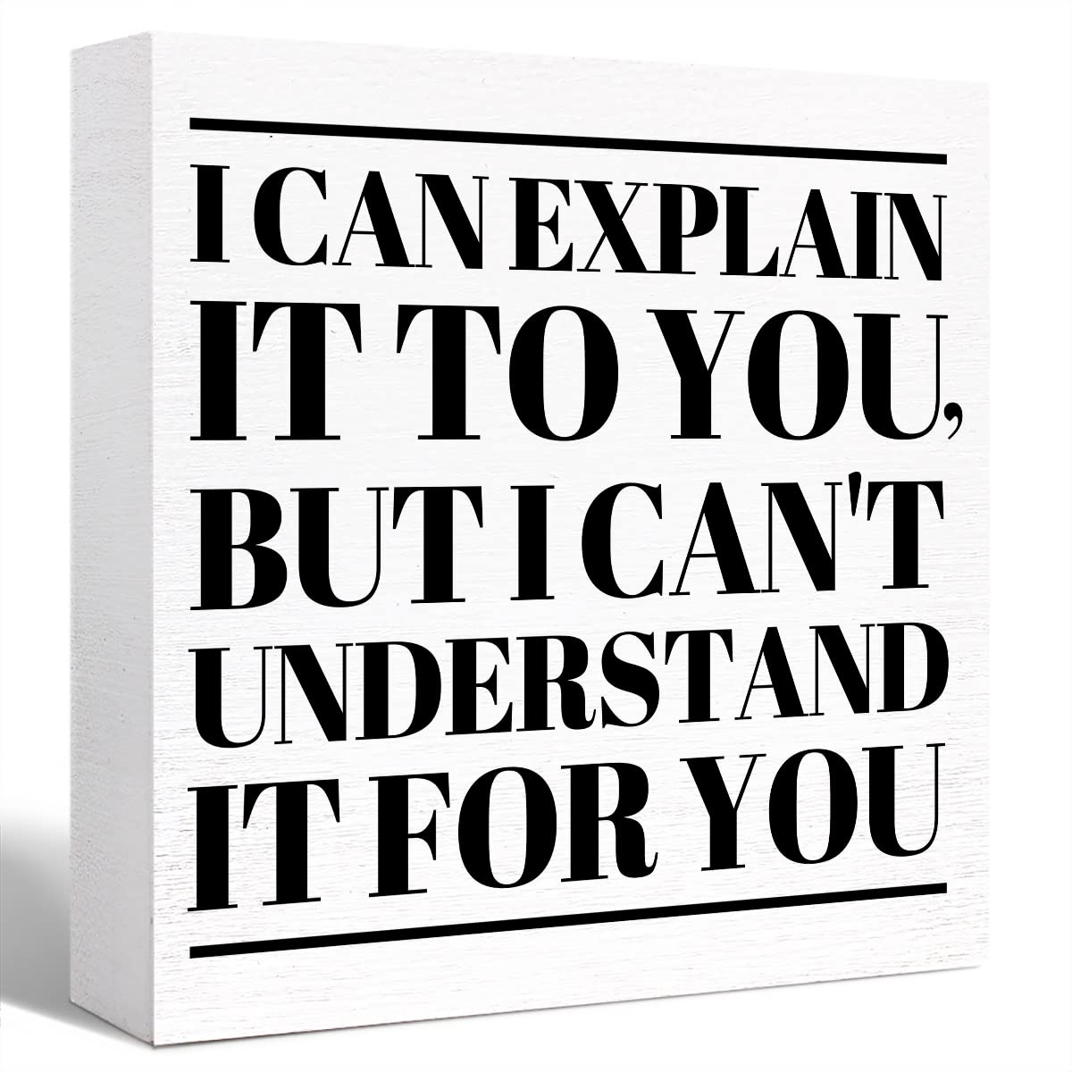 Funny Office Wood Box Sign I Can't Explain It to You but I Can't Understand It for You Wooden Block Sign Humorous Desk D  cor fo