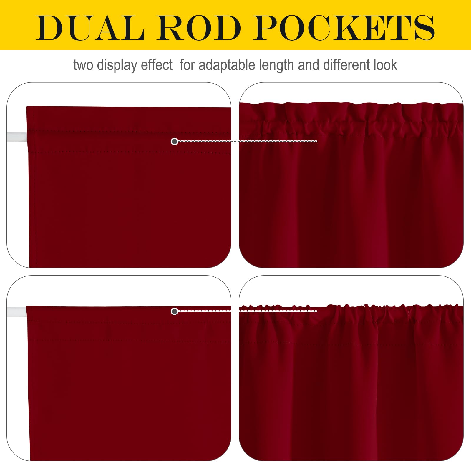 Nicetown Doorway Curtains For Kitchen Door Window, Thermal Insulated Privacy Protection Blackout Curtains For French Door Window Shade With Tieback, 1 Pc, 42' X 80', Burgundy