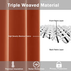 Jiuzhen Blackout Curtains With Tiebacks - Thermal Insulated, Light Blocking And Noise Reducing Grommet Curtain Drapes For Bedroom And Living Room, Set Of 2 Panels, 42 X 45 Inch Length, Caramel
