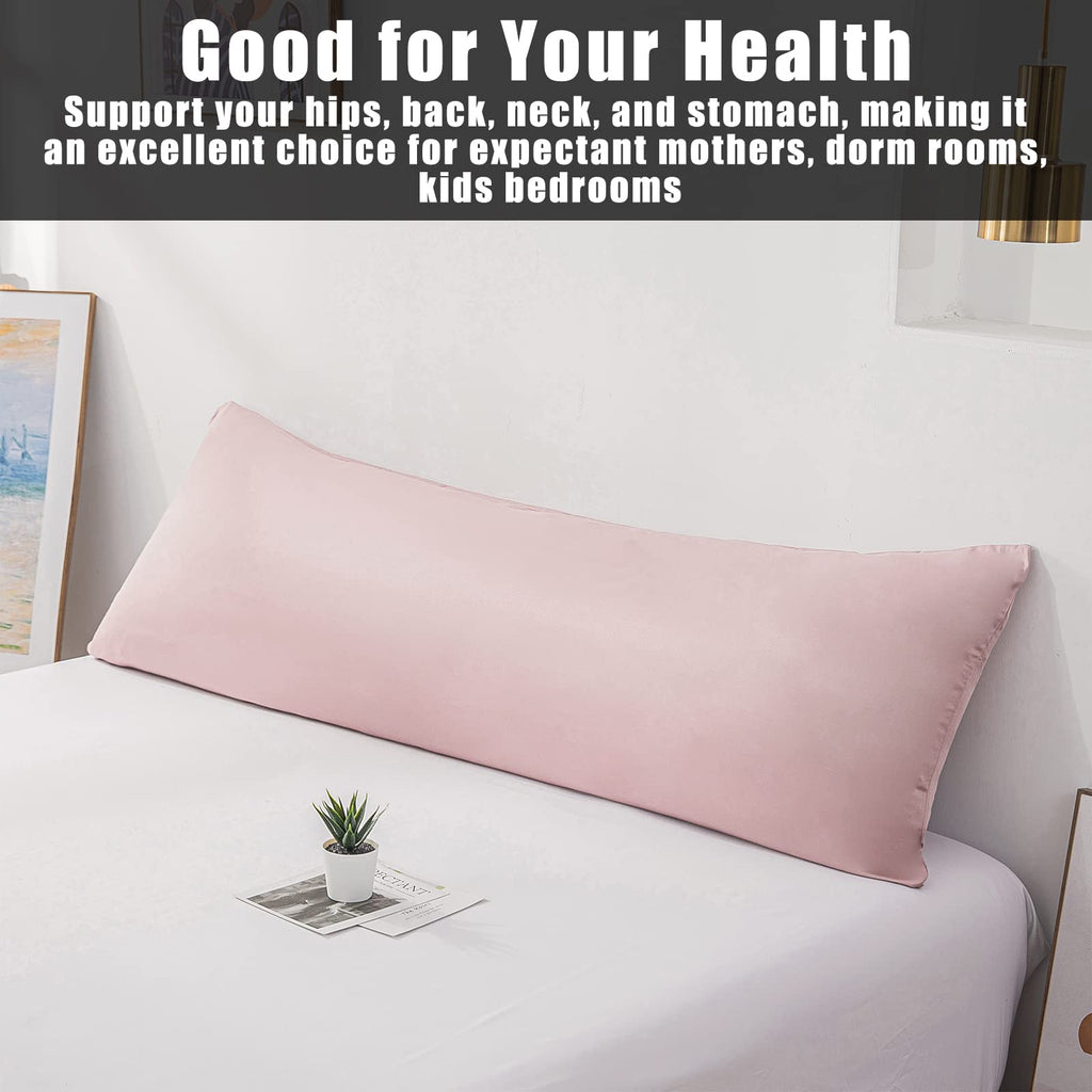 Body Pillow Cases Cover, Bamboo Rayon Pink Body Pillowcases With Zipper Closure, Cooling And Breathable Pillow Case For Hot Slee