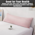 Body Pillow Cases Cover, Bamboo Rayon Pink Body Pillowcases With Zipper Closure, Cooling And Breathable Pillow Case For Hot Slee